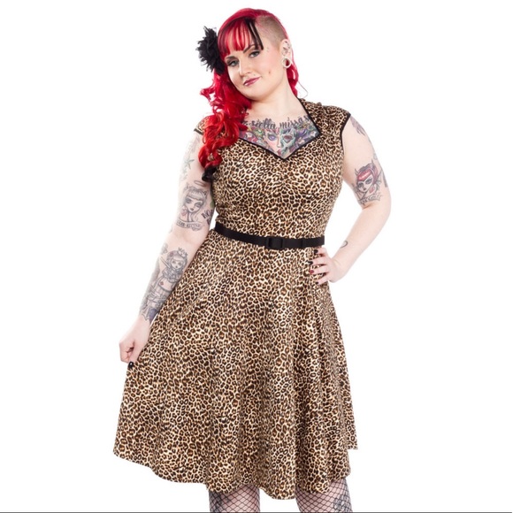 Pinup Couture Dresses & Skirts - ᴘɪɴᴜᴘ ᴄᴏᴜᴛᴜʀᴇ ʟᴇᴏᴘᴀʀᴅ ᴘʀɪɴᴛ ʜᴇɪᴅɪ ᴅʀᴇss 2x